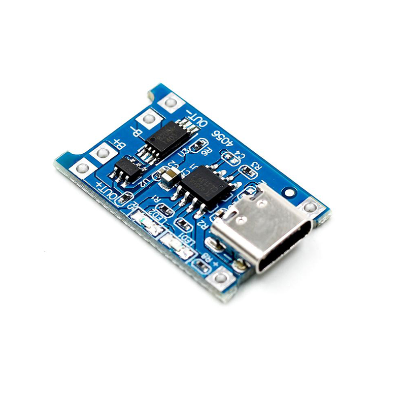 TP4056 Adjustable 1A Li-ion lithium Battery Charging Module with Overcurrent Protection – Type C Port or 5V DC Point for Input power, Output : 4.5-5.5V, Full charge voltage: 4.2V