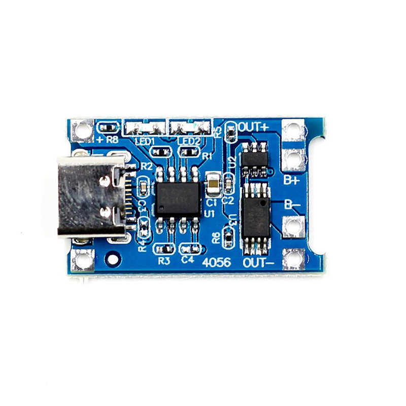 TP4056 Adjustable 1A Li-ion lithium Battery Charging Module with Overcurrent Protection – Type C Port or 5V DC Point for Input power, Output : 4.5-5.5V, Full charge voltage: 4.2V