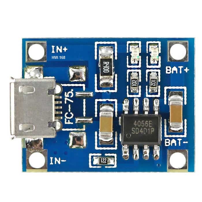 TP4056/TC4056 1A Li-Ion Lithium Battery Charging Module – Micro B USB