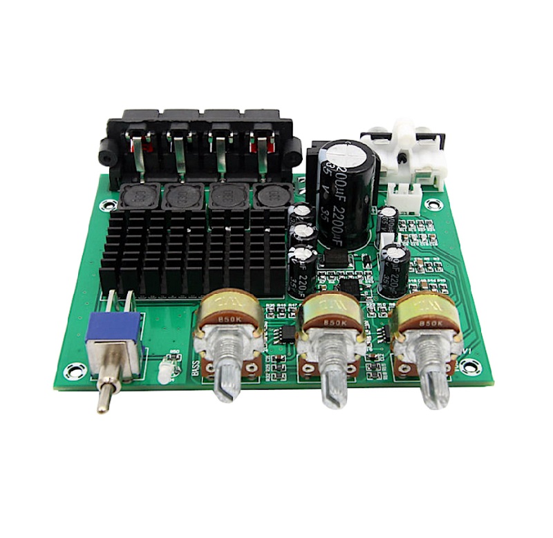 TPA3116D2 Audio Amplifier with Tone Control Panel, 2 x 80 W (12 – 24 VDC or 12 – 17 VAC)