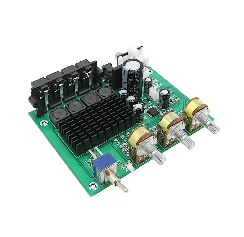 TPA3116D2 Audio Amplifier with Tone Control Panel, 2 x 80 W (12 – 24 VDC or 12 – 17 VAC)