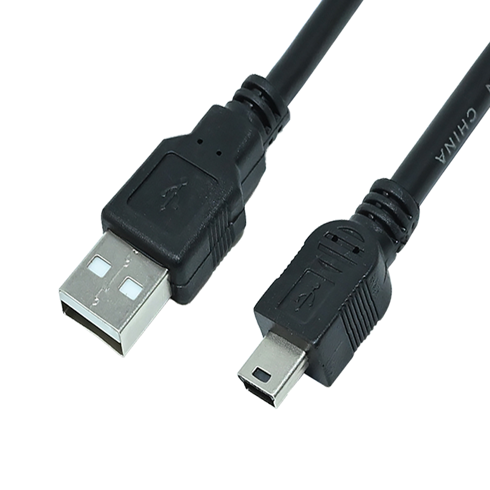USB 2.0 A-Mini B 1.5m Cable Ferrite Core Low-Noise Stable Use