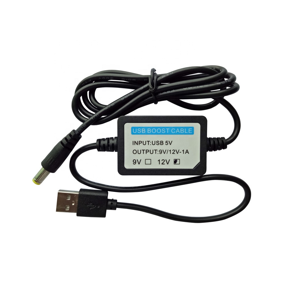 USB 5V to 12V Step-Up Booster Cable 1A 2.1×5.5mm DC Plug