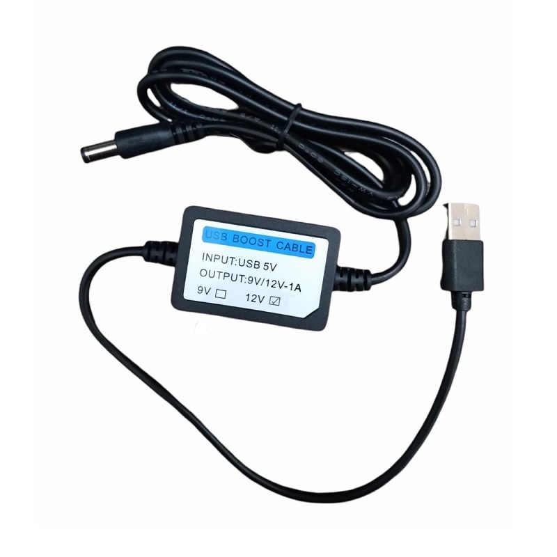 USB 5V to 12V Step-Up Booster Cable 1A 2.1×5.5mm DC Plug