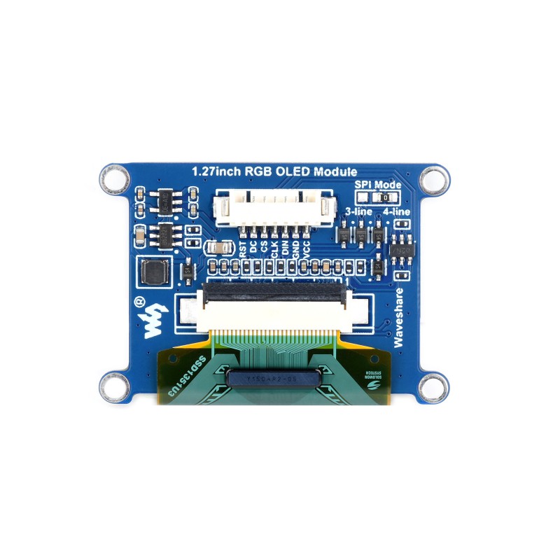 Waveshare 1.27inch RGB OLED Display Module, 128×96 Resolution, 262K Colors, SPI Interface