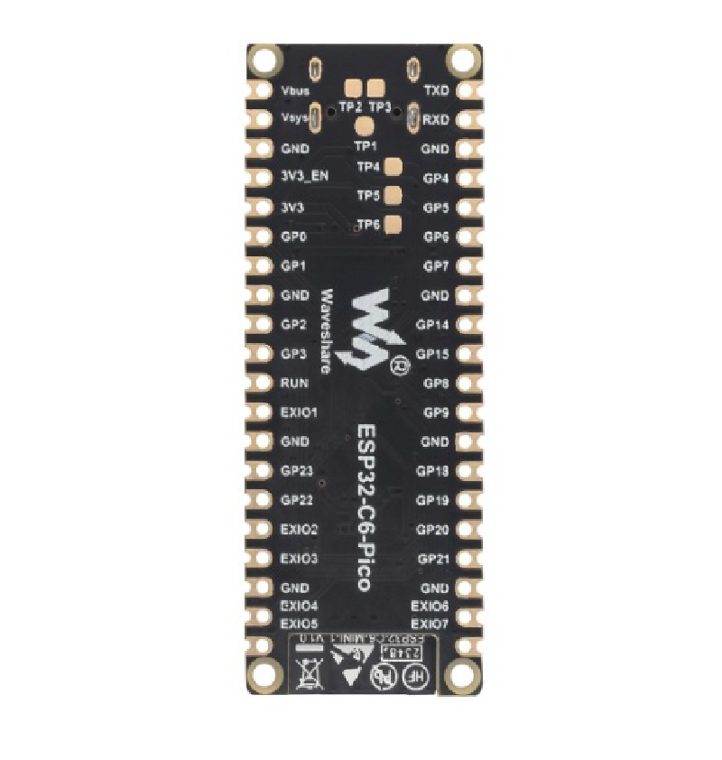 Waveshare ESP32-C6 Microcontroller, WiFi 6 Development Board, 160MHz Single-core Processor, ESP32-C6-MINI-1 Module