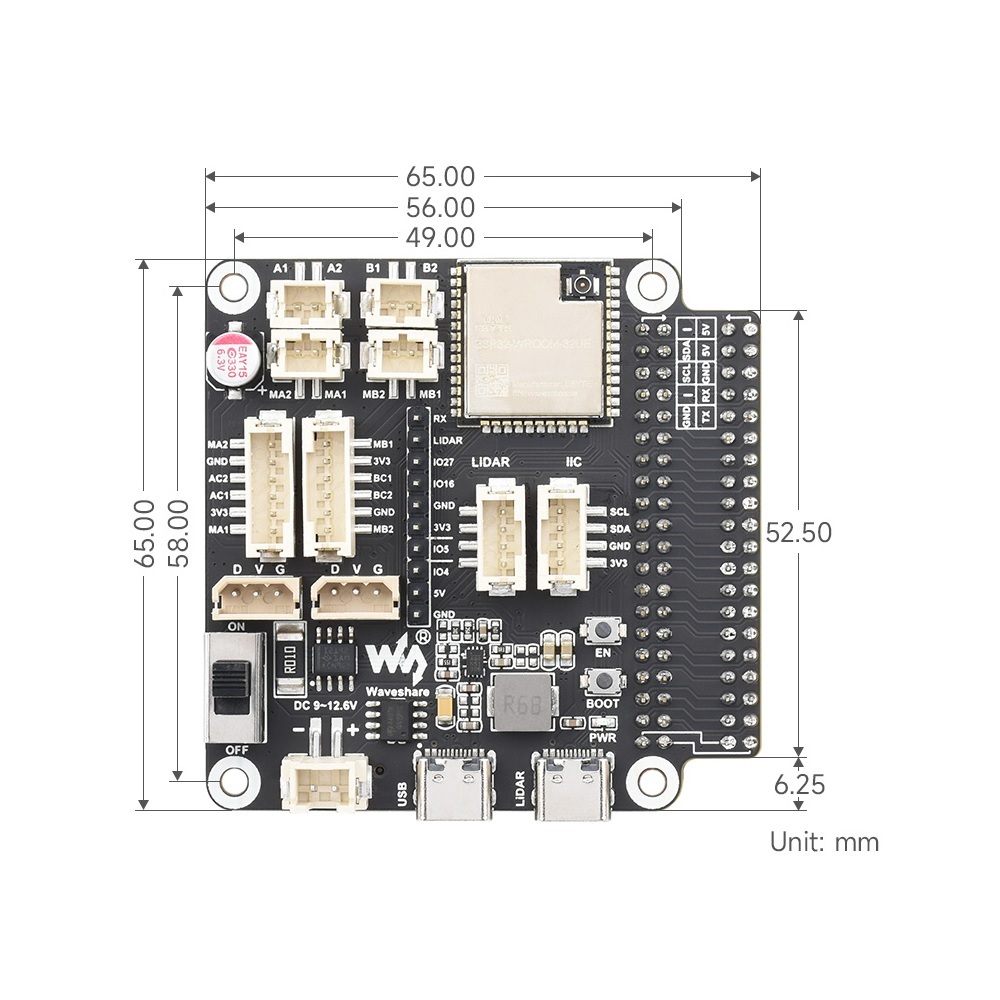 Waveshare General Driver board for Robots, Based on ESP32