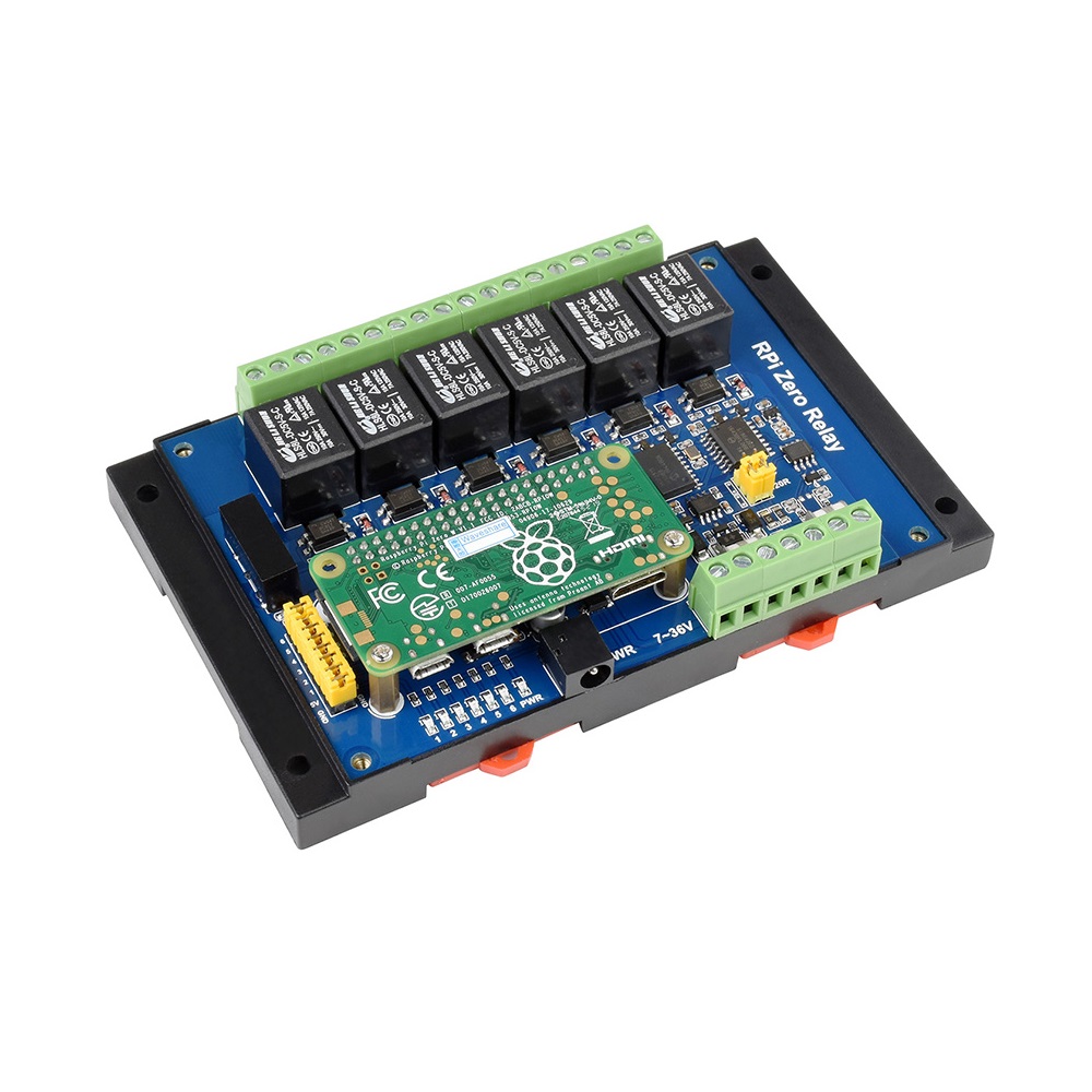 Waveshare Industrial 6-ch Relay Module for Raspberry Pi Zero, RS485/CAN, Isolated Protections