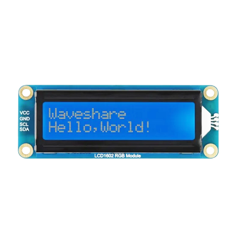 Waveshare LCD1602 RGB Module, 16×2 Characters LCD, RGB Backlight, 3.3V/5V, I2C Bus