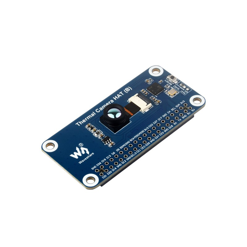 Waveshare Long-wave IR Thermal Imaging Camera HAT (B) For Raspberry Pi, Options For 45° FOV, Raspberry Pi IR Camera, 80×62 Pixels, Standard 40PIN GPIO Header