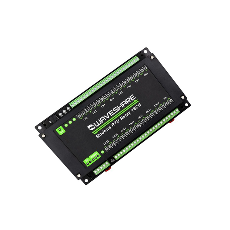Waveshare Modbus RTU 16-Ch Relay Module, RS485 Interface, With Multiple Isolation Protection Circuits