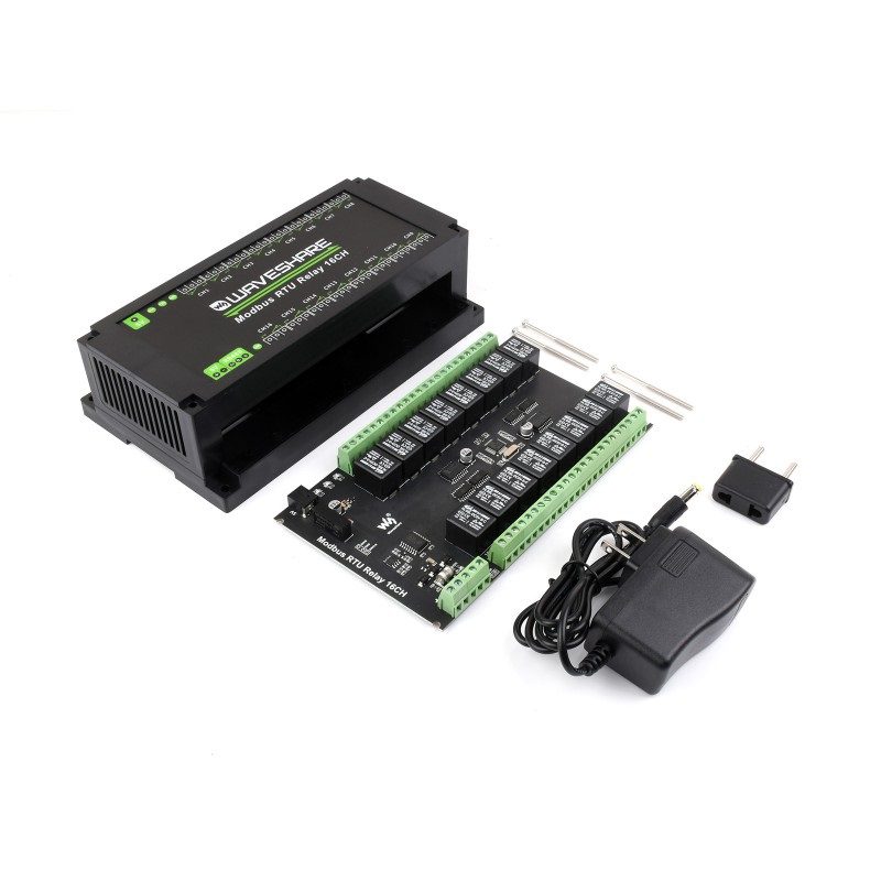 Waveshare Modbus RTU 16-Ch Relay Module, RS485 Interface, With Multiple Isolation Protection Circuits
