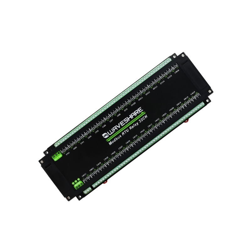 Waveshare Modbus RTU 32-Ch Relay Module, RS485 Interface, With Multiple Isolation Protection Circuits