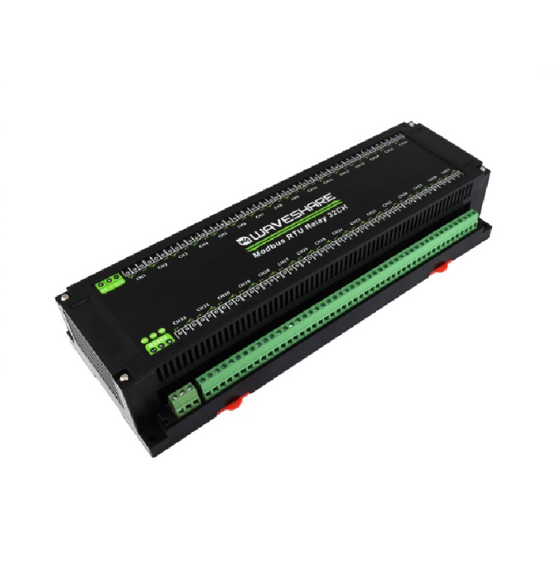 Waveshare Modbus RTU 32-Ch Relay Module, RS485 Interface, With Multiple Isolation Protection Circuits