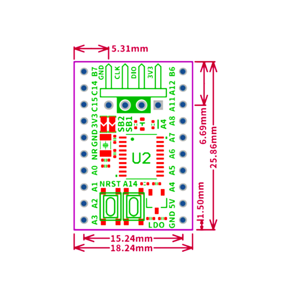 WeAct Studio STM32G030F6P6 Core Demo Board