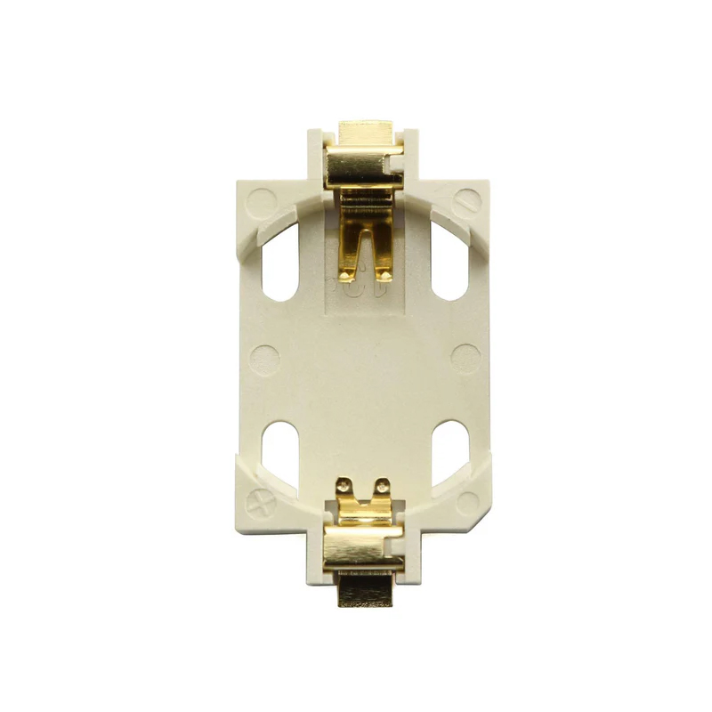 White CR2032-BS-6 Button Battery Patch Holder Golden Foot