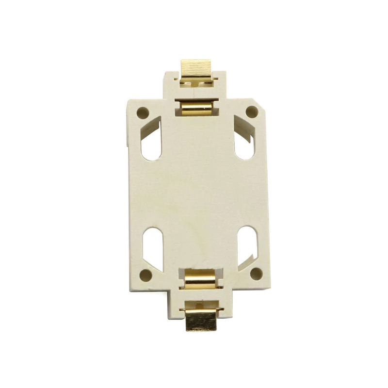 White CR2032-BS-6 Button Battery Patch Holder Golden Foot