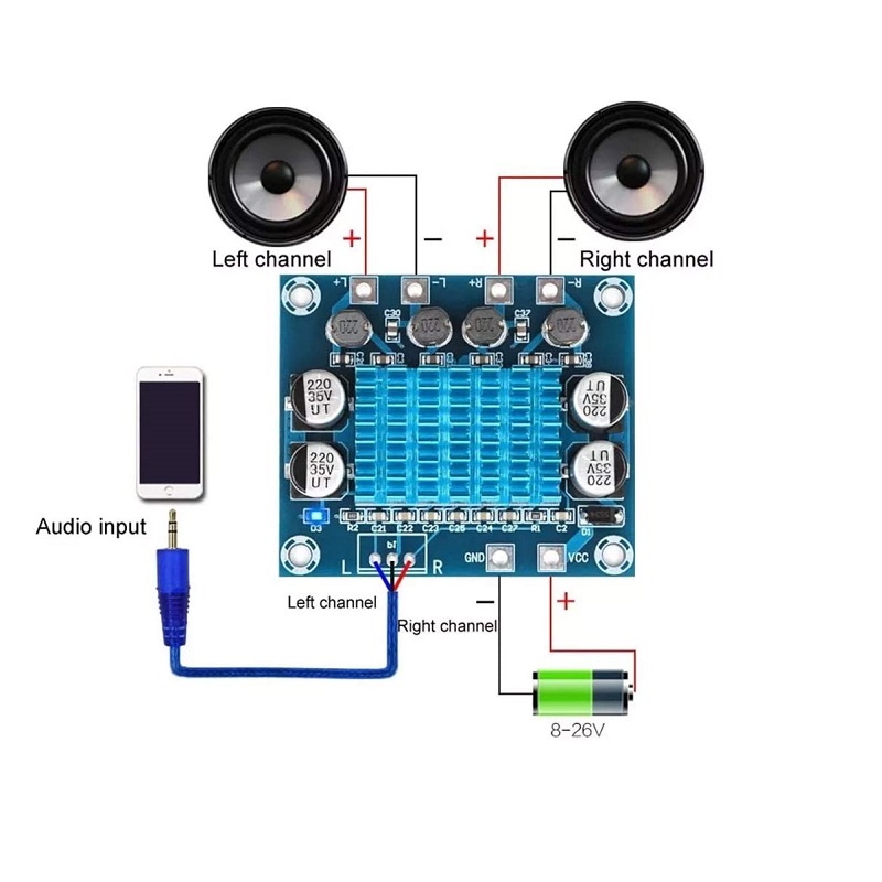 XH-A232 TPA3110 30W+30W 2.0 Channel Digital Stereo Audio Power Amplifier Board