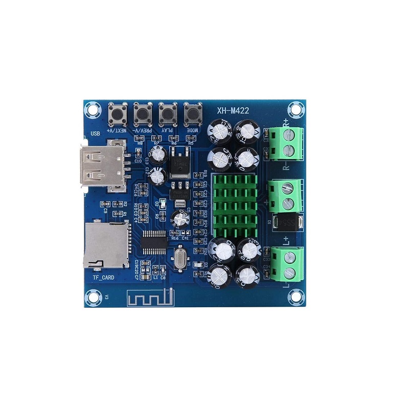 XH-M422 TPA3116D2 Bluetooth Amplifier Board U disk TF Player Amp Boards Dual Channels 2*50W DC12V-24V